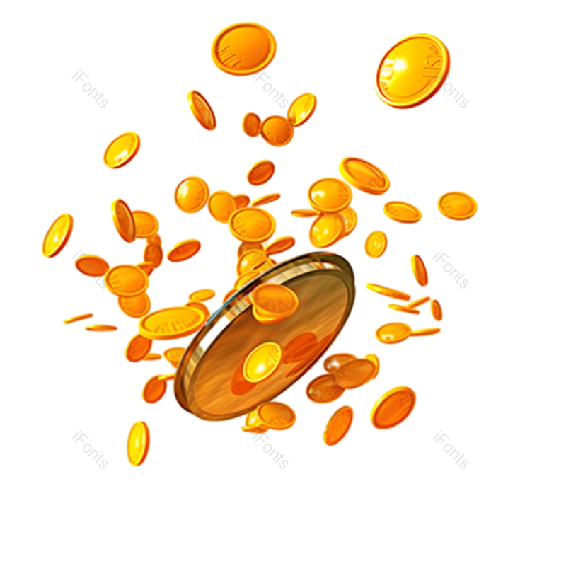 卡通图片,金币元素,粒子PNG,硬币免抠素材